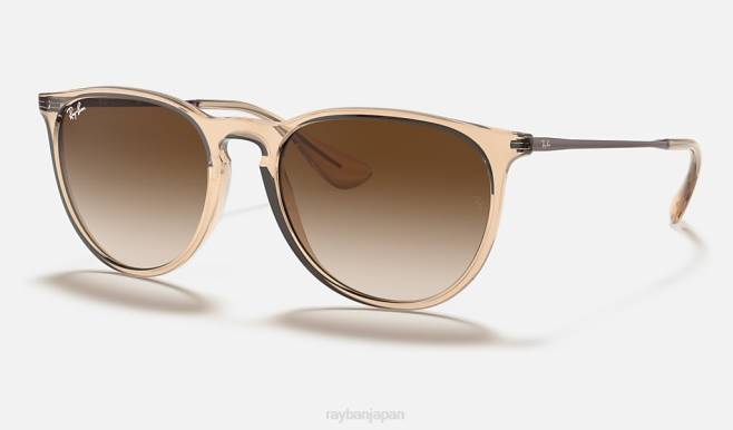 Ray-Ban ポリッシュドトランスペアレントブラウン/ブラウン 男性 エリカカラーミックス サングラス 44RX436