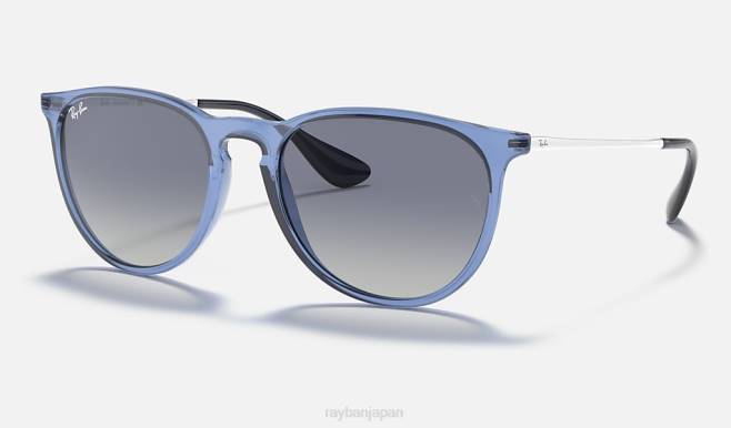 Ray-Ban ポリッシュドトランスペアレントブルー/ブルー 男性 エリカカラーミックス サングラス 44RX440
