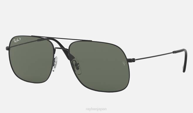 Ray-Ban マットブラック/ダークグリーン 男性 アンドレア サングラス 44RX447