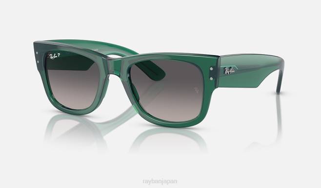 Ray-Ban ポリッシュドトランスペアレントグリーン/グレー 男性 メガウェイファーラー限定 サングラス 44RX493
