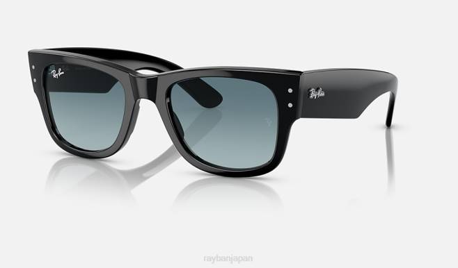 Ray-Ban ポリッシュブラック/ブルー/グレー 男性 メガウェイファーラー限定 サングラス 44RX494