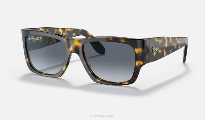 Ray-Ban ポリッシュドイエローハバナ/ブルー 男性 遊牧民の斑点 サングラス 44RX519
