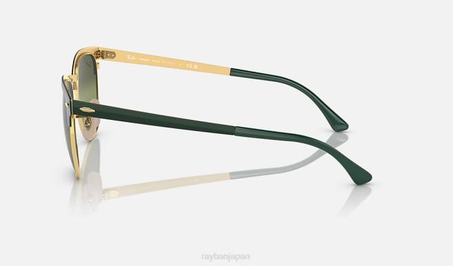 Ray-Ban ゴールド/ダークグリーンにポリッシュグリーン 男性 クラブマスターメタルクロマンス サングラス 44RX583