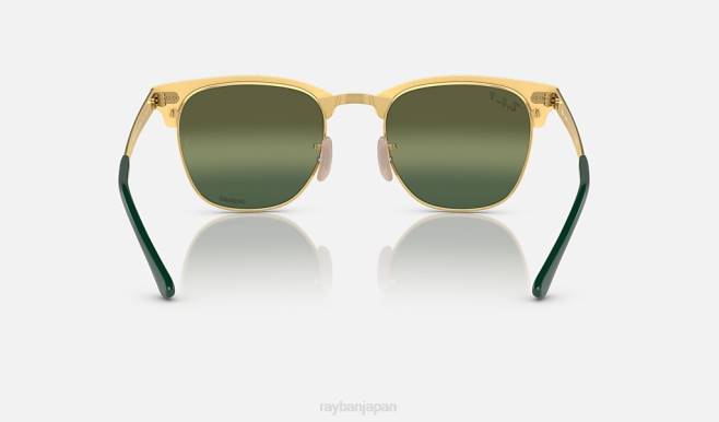 Ray-Ban ゴールド/ダークグリーンにポリッシュグリーン 男性 クラブマスターメタルクロマンス サングラス 44RX583