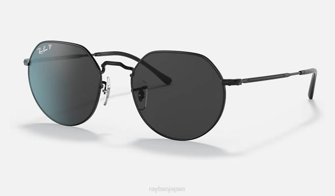 Ray-Ban ポリッシュブラック/ブラック 男性 ジャック サングラス 44RX68