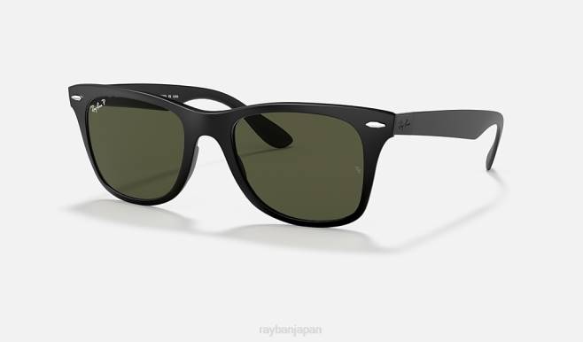Ray-Ban マットブラック/グリーン 男性 ウェイファーラー ライトフォース サングラス 44RX722
