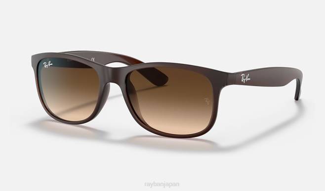 Ray-Ban マットブラウン/ブラウン 男性 アンディ サングラス 44RX748