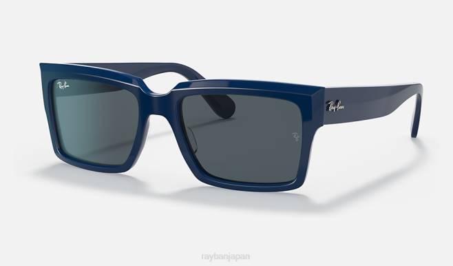 Ray-Ban ポリッシュブルー/ブルー/グレー 男性 インバネス サングラス 44RX816