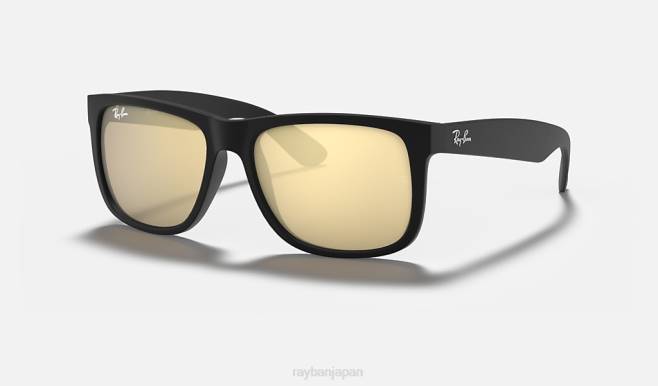 Ray-Ban マットブラック/ゴールド 男性 ジャスティンカラーミックス サングラス 44RX87
