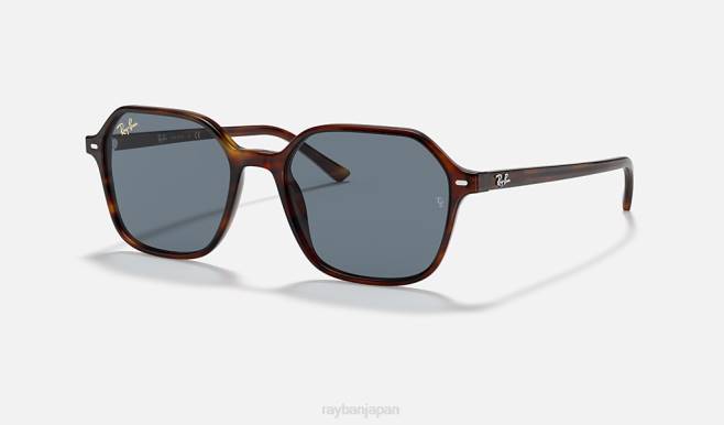 Ray-Ban ポリッシュドストライプハバナ/ブルー 男性 ジョン サングラス 44RX886