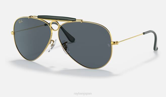 Ray-Ban ポリッシュゴールド/ブルー 男性 射手 サングラス 44RX893