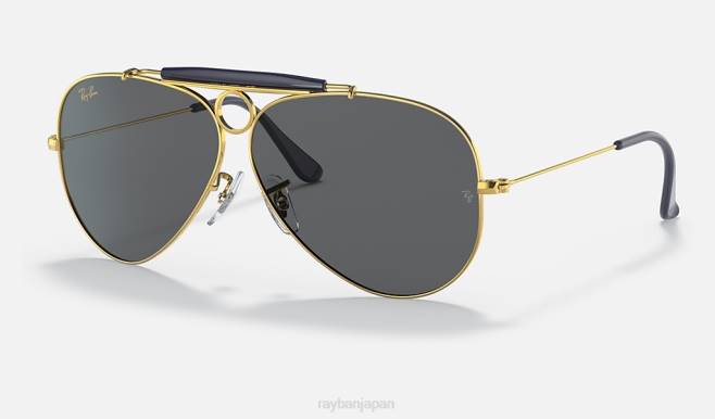 Ray-Ban ポリッシュゴールド/グレー 男性 射手 サングラス 44RX894