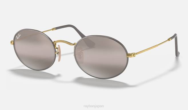 Ray-Ban マットグレー/グレー 男性 楕円形 サングラス 44RX949