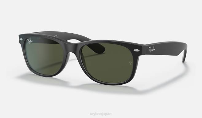 Ray-Ban マットブラック/グリーン 男性 新しいウェイファーラーマット サングラス 44RX965