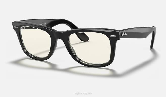 Ray-Ban ポリッシュブラック/グレーフォトクロミック 男性 ウェイファーラークリア進化 サングラス 44RX971