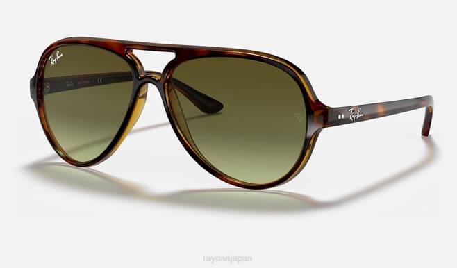 Ray-Ban ポリッシュドライトハバナ/グリーン 男性 キャッツ5000クラシック サングラス 44RX536