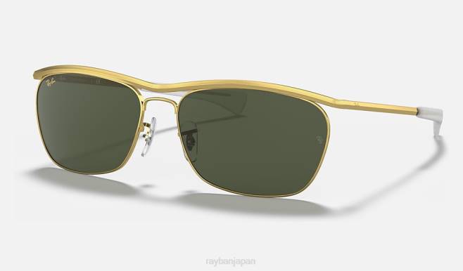 Ray-Ban ポリッシュゴールド/グリーン 男性 オリンピアン II デラックス サングラス 44RX1105