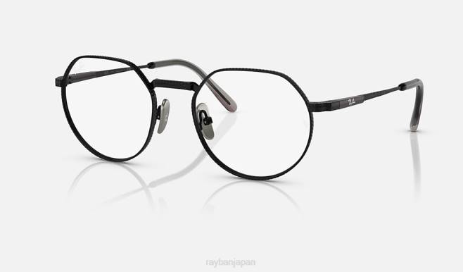Ray-Ban ポリッシュブラック 男性 ジャック II チタン光学 眼鏡 44RX2153