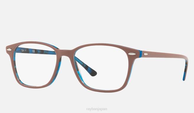 Ray-Ban ポリッシュライトブラウン 男性 RB7119 光学系 眼鏡 44RX2215