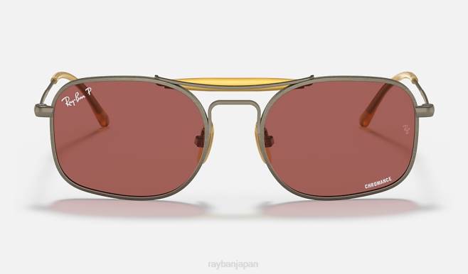 Ray-Ban マットアンティークゴールド/バイオレット 男性 RB8062チタン サングラス 44RX1218