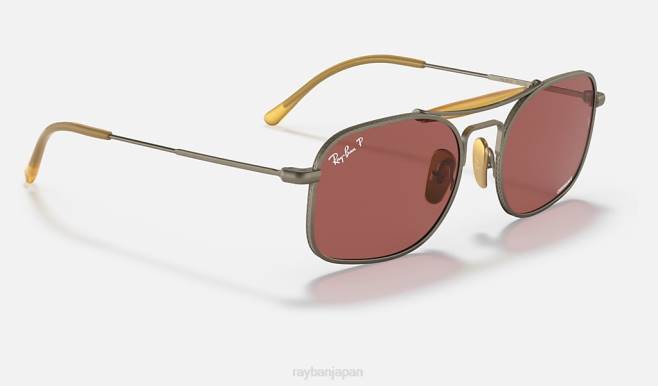 Ray-Ban マットアンティークゴールド/バイオレット 男性 RB8062チタン サングラス 44RX1218