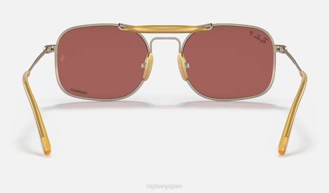 Ray-Ban マットアンティークゴールド/バイオレット 男性 RB8062チタン サングラス 44RX1218