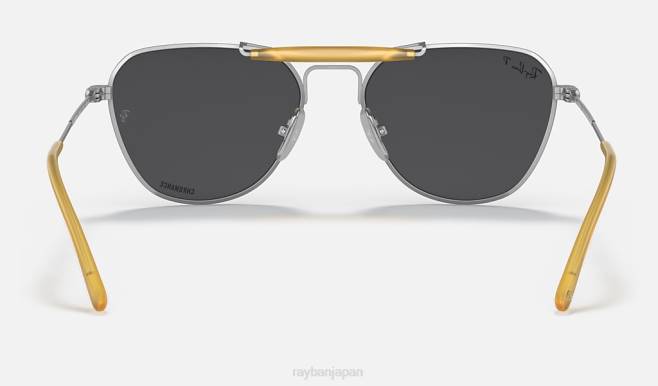 Ray-Ban ポリッシュシルバー/ダークグレー 男性 RB8064 チタン サングラス 44RX1222
