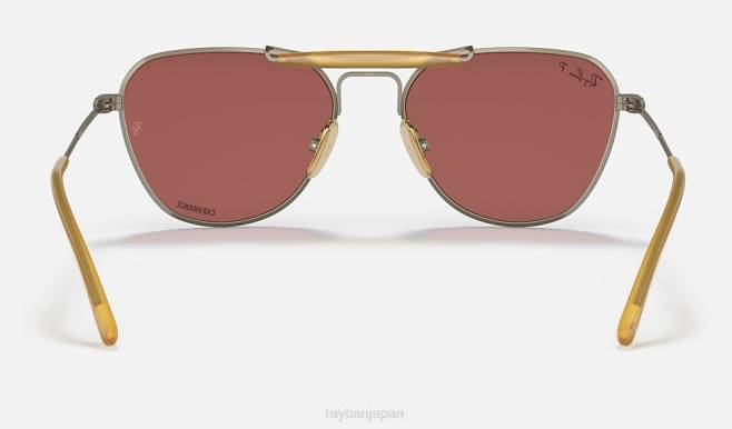 Ray-Ban マットアンティークゴールド/バイオレット 男性 RB8064 チタン サングラス 44RX1223