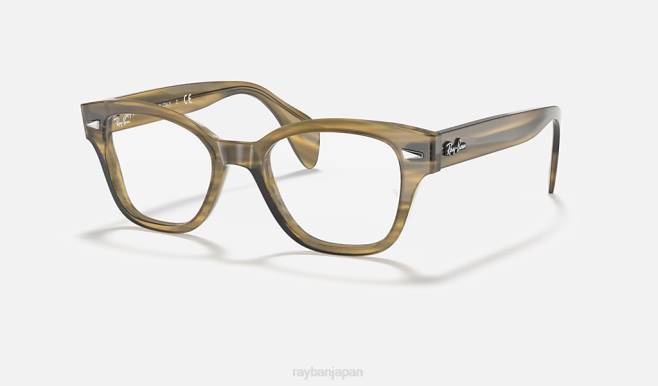 Ray-Ban ポリッシュドストライプイエロー 男性 rb0880光学系 眼鏡 44RX2138