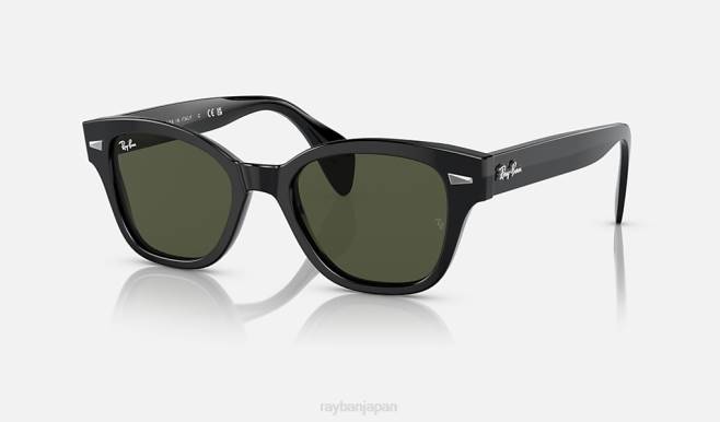 Ray-Ban ポリッシュブラック/グリーン 男性 rb0880s サングラス 44RX452