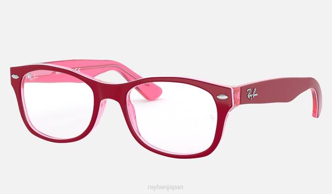Ray-Ban ピンク地に洗練されたボルドー 子供たち rb1528光学系 眼鏡 44RX2680