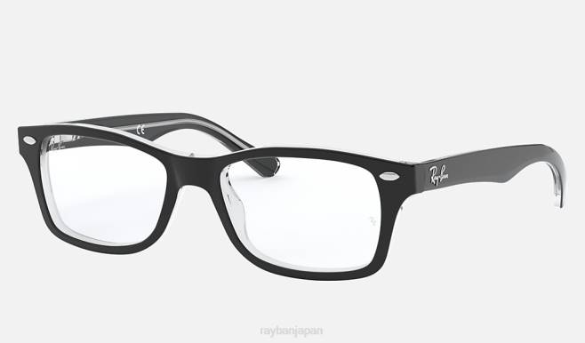 Ray-Ban 透明の上に磨かれた黒 子供たち rb1531光学系 眼鏡 44RX2687