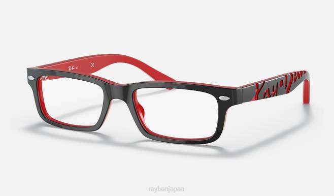 Ray-Ban 赤地に磨かれた黒 子供たち rb1535光学系 眼鏡 44RX2648