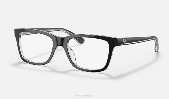 Ray-Ban 透明の上に磨かれた黒 子供たち rb1536光学系 眼鏡 44RX2710