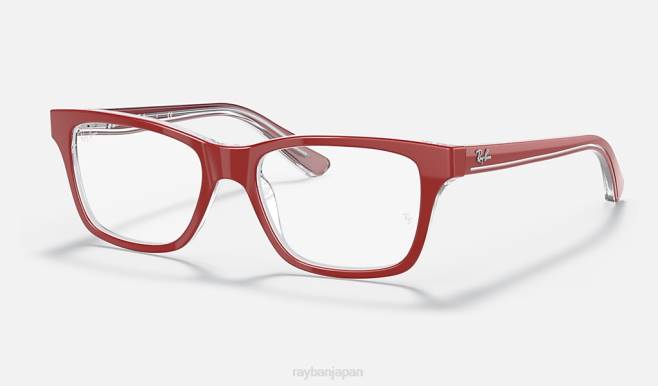 Ray-Ban 透明な上に磨かれた赤 子供たち rb1536光学系 眼鏡 44RX2717