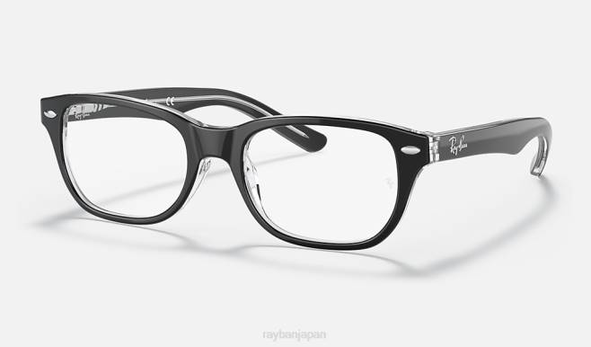 Ray-Ban 透明の上に磨かれた黒 子供たち rb1555光学系 眼鏡 44RX2796