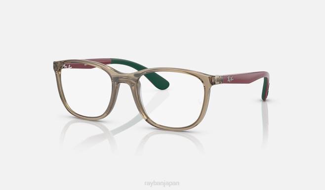 Ray-Ban 緑地に磨かれた透明な茶色 子供たち rb1620光学系 眼鏡 44RX2822