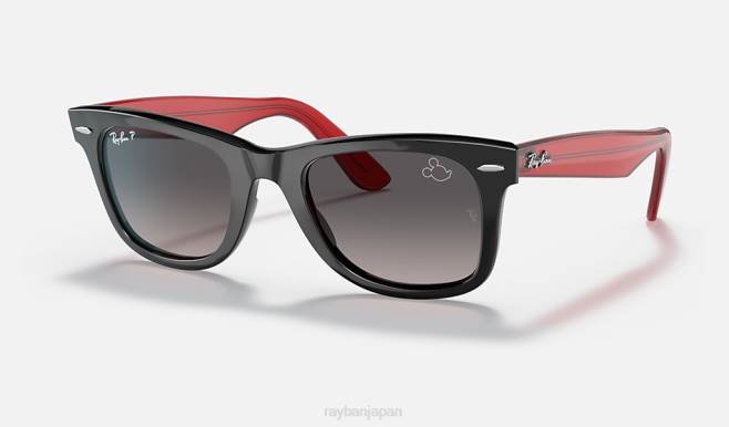 Ray-Ban ポリッシュブラック/グレー 男性 rb2140 ウェイファーラー ミッキー j22 サングラス 44RX1480
