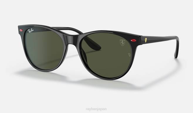 Ray-Ban ポリッシュブラック/グリーン 男性 rb2202mスクーデリアフェラーリコレクション サングラス 44RX1352