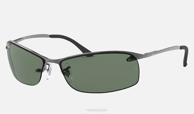 Ray-Ban ポリッシュガンメタル/グリーン 男性 rb3183 サングラス 44RX676