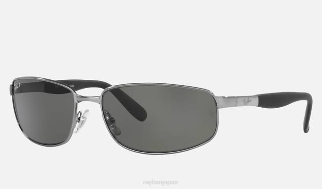 Ray-Ban ポリッシュガンメタル/クリスタルグリーン 男性 rb3254 サングラス 44RX1473