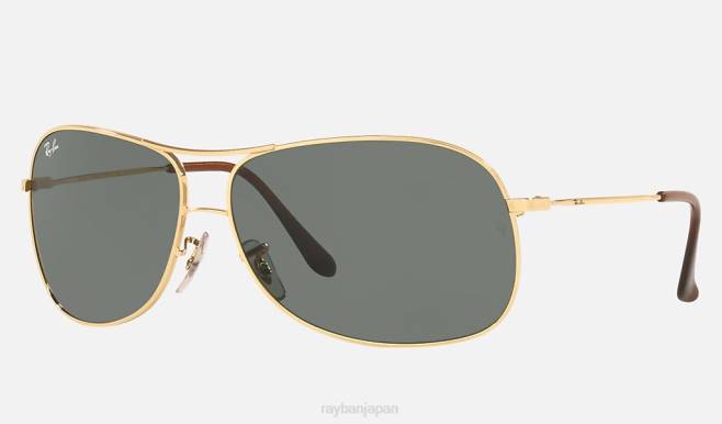 Ray-Ban ポリッシュゴールド/グリーン 男性 rb3267 サングラス 44RX1265