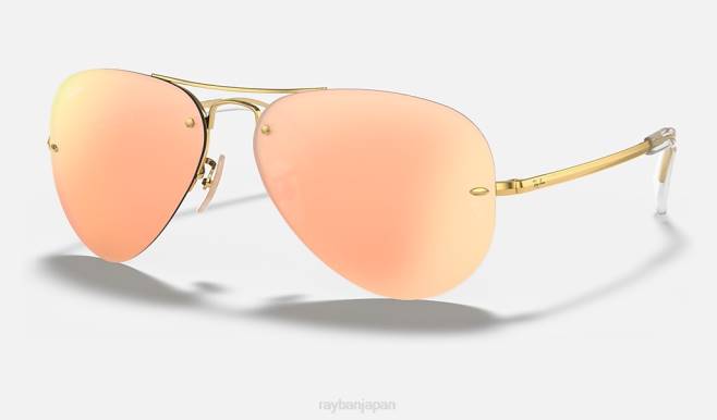 Ray-Ban ポリッシュゴールド/銅 男性 rb3449 サングラス 44RX680