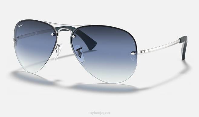 Ray-Ban ポリッシュシルバー/ブルー 男性 rb3449 サングラス 44RX684