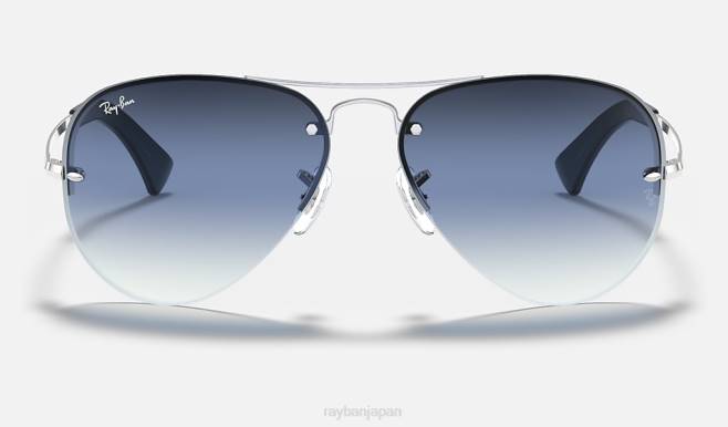 Ray-Ban ポリッシュシルバー/ブルー 男性 rb3449 サングラス 44RX684
