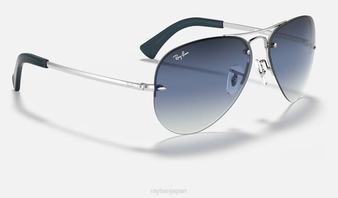 Ray-Ban ポリッシュシルバー/ブルー 男性 rb3449 サングラス 44RX684