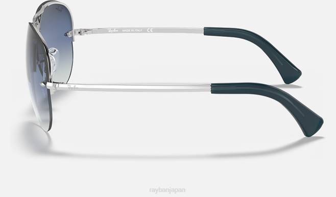 Ray-Ban ポリッシュシルバー/ブルー 男性 rb3449 サングラス 44RX684