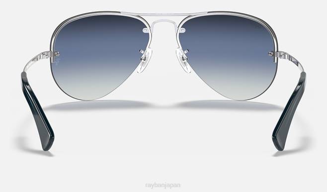 Ray-Ban ポリッシュシルバー/ブルー 男性 rb3449 サングラス 44RX684