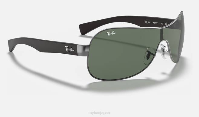 Ray-Ban ポリッシュガンメタル/グリーン 男性 rb3471 サングラス 44RX800