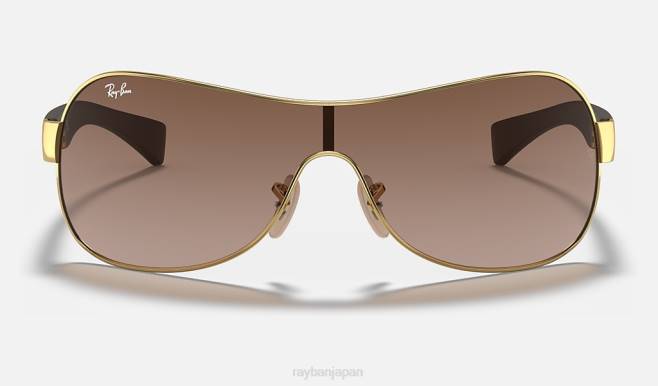 Ray-Ban ポリッシュゴールド/ブラウン 男性 rb3471 サングラス 44RX802
